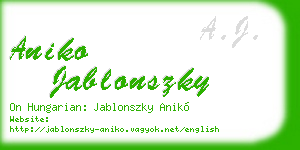 aniko jablonszky business card